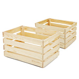 WUERMU Wooden Crates are Suitable for Storage, Milk Crates, Wine Crates, toy Crates, Display and Decoration, Camping, and Other Purposes. They are Sturdy and Durable, set of 2 Length of 17.7 inches. WUERMU