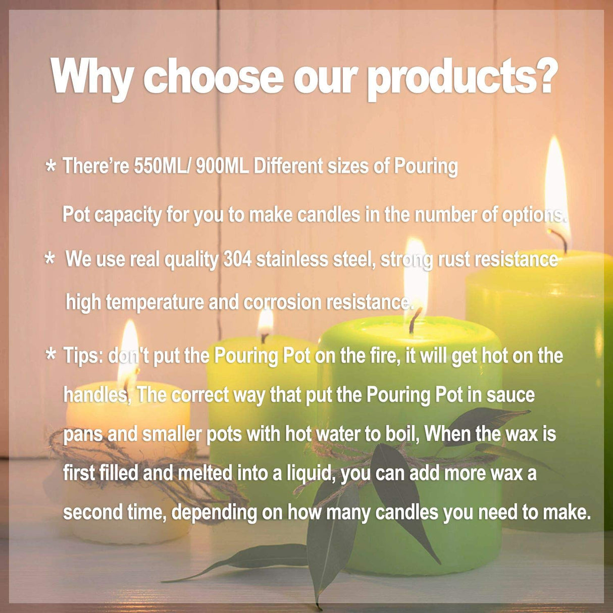 DINGPAI Candle Making Supplies, DIY Candles Craft Tools Including Candle Make Pouring Pot, Candle Wicks, Candle Wicks Sticker, 3-Hole Candle Wicks Holder, Candle Tins and Spoon DINGPAI