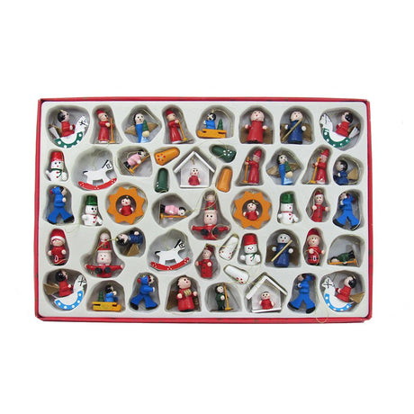 Kurt Adler C0719 Petite Treasures Wooden Ornament, Set of 48 Kurt S. Adler