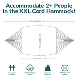Sunnydaze Handwoven XXL Thick Cord Mayan Double Hammock for Outside - 625-Pound Capacity Heavy-Duty Outdoor Hammock - Black/Natural Sunnydaze