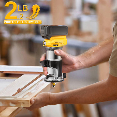Cordless Compact Router for DeWalt 20V Battery (Bare Tool), 6 Variable Speeds Router Tool for Woodworking, 800W 30,000 RPM Fixed Base Wood Router with Trim Router Bits, Edge & Roller Guide, Dust Hood MtiolHig
