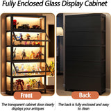 JOIHGA 67" Curio Display Cabinet, 5-Tier Display Cabinet with Acrylic Glass Door, Large Capacity Storage Collectibles Toy Organizers Rack & Shelf, Kids Bookcase for Playroom, Living Room JOIHGA