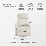 Lexicon Power Lift Recliner Chair for Elderly with Remote Control, Gentle Lift Motion, Side Pocket Armrest, Corduroy Upholstered Electric Recliner for Living Room/Bedroom, Easy Assembly, Beige Lexicon