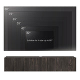 Atelier Mobili Black Floating TV Stand, TV Stand 65 Inch, Floating Entertainment Center for 80 inch TV, Black TV Cabinet, Floating TV Shelf Under TV, Media Console ATELIER MOBILI THE LEADER OF THE INTERCHANGEABLE FURNITURE