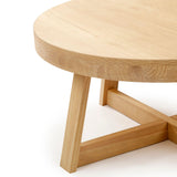 Plank+Beam Classic Round Coffee Table, 36 Inch Farmhouse Coffee Table, Rustic Mini Center Tables for Small Spaces, Small Living Space Tea Table, Blonde Wirebrush Plank+Beam