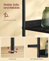 VASAGLE Slim 6-Tier Bookcase with PC Door and Adjustable Shelves in Ebony Black and Matte Black VASAGLE