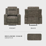Lexicon Manual Recliner Chair, Textured Microfiber Reclining Sofa Chair, Home Theater Seating, Wall Hugger, Track Arms, Manual Recliner for Living Room/Office/Apartment, Easy Assembly, Brown Lexicon