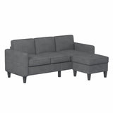 Sectional Sofa Couches for Living Room, Small Space Couch L-Shaped Sofa, 3 Seat Modern Sofas Convertible with Storage Ottoman for Small Space, Bedroom, Offices and Apartments, Dark Grey Grzyhem