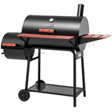 Royal Gourmet CC1830W 30-Inch Charcoal Grill with Offset Smoker and Wood-Painted Side Table, Outdoor Smoker Grill with 811 Sq. In. Cooking Area for Outdoor Barbecue Event, Black Royal Gourmet