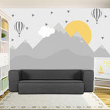 HonTop 8 Inch Folding Sofa Bed Couch Queen Memory Foam Convertible Futon Sleeper Chair Foam Bed for Bedroom Living Room Guest, Dark Grey HonTop