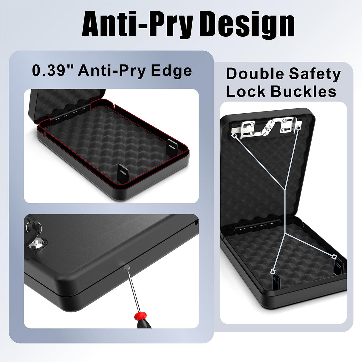 Z ZLJUAN Gun Safe for Pistols Small Handgun Lock Box with Security Cable Portable Travel Pistol Safe for Car, Home, Travel Z ZLJUAN