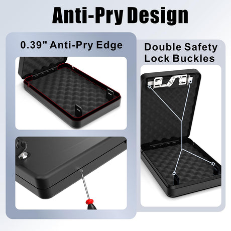 Z ZLJUAN Gun Safe for Pistols Small Handgun Lock Box with Security Cable Portable Travel Pistol Safe for Car, Home, Travel Z ZLJUAN