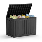 Mars Villa 45 Gallon Outdoor Storage Box, Resin Deck Box Waterproof, Storage Chest for Outside Patio Furniture Cushions, Pool Supplies, Garden Tools, UV Resistant and Weatherproof, Black Mars Villa