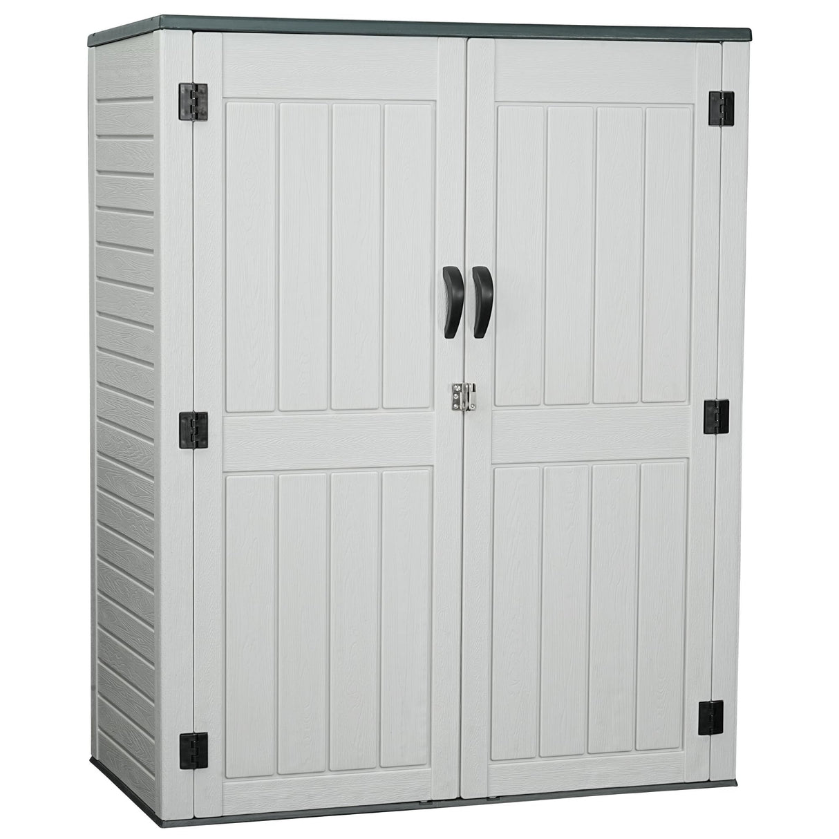 EHHLY Vertical Resin Storage Shed, 60 Cuft Garden Tool Sheds & Outdoor Storage, Plastic Outdoor Storage Cabinet Waterproof, 5.6 x 2.3 ft Backyard Outside Lawn Mower Storage Shed, White EHHLY