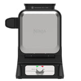 Ninja BW1001 NeverStick PRO Belgian Waffle Maker, Vertical Design, 5 Shade Settings, with Precision-Pour Cup & Chef-curated Recipe Guide, Black & Silver Ninja