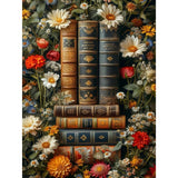 Books Diamond Art Kits for Adults, Flower 5D Diamond Painting for Adults, Gem Painting Kit Parts for Wall Home Decor Arts Craft 12x16 inch Clendo