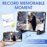 Sabary 18 Pcs Sublimation Blank Slate Rock Stone Bulk Xmas Photo Picture Frames Commercial Plaque with Display Stand Decoration for Desktop Souvenir Christmas DIY Gift(6 x 4 Inch) Sabary