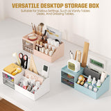 Subsky Makeup Organizer with Drawers, Easy Storage for Beauty Products Brushes, Multifunction Plastic Desk Organizer, Cosmetics Organizer for Countertop Dresser Vanity and Bathroom (White) Subsky