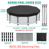 18FT Pool Covers for Above Ground Pools, Safana Round Pool Winter Cover, Tear Resistant Fabric Swimming Pool Covers, Superior Strength & Durability, Prevent Leaves, UV Resistance, Prevent from Debris Safana
