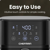 Chefman Air Fryer – 4 QT Compact Airfryer for Quick & Easy Meals, Features Hi-Fry Technology for Extra Crisp, Easy-View Window, Touch Controls with 4 Presets, Nonstick & Dishwasher Safe Basket - Black Chefman