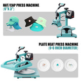 Mstge Heat Press 8 IN 1, Heat Press Machine 15x15 Inch with 30 OZ Tumbler Press, Slide Out T-Shirt Pressing Machine, Swing Away Heat Transfer Machine for T-Shirts, Tumblers Glass Mugs, Hats and Plates Mstge