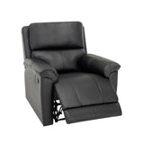 MINCETA Recliner Chairs,Modern 5" Wall Hugger Nursery Recliner with Overstuffed Arm and Back for Living Room,PU Leather in Black MINCETA