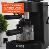 IMUSA USA GAU-18202 4 Cup Espresso/Cappuccino Maker,120 volts, Black Imusa