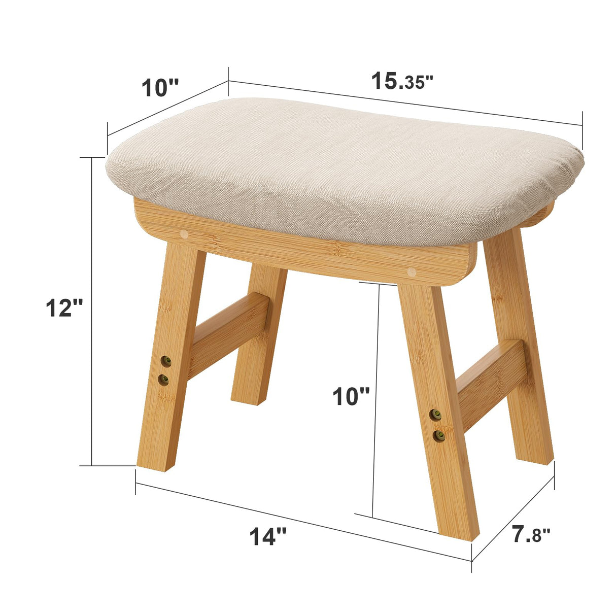 viewcare Foot Stools Ottoman, Small Foot Stool Ottoman, and Footstool, Wooden Foot Stool, Sofa Footrest Extra Seating for Living Room Entryway Office viewcare