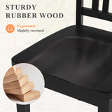 Homixis Dining Chairs Set of 6, Farmhouse Wood Chairs with Spindle High Backrest, 17.3 Inch Wood Chiars for Kitchen and Dining Room Homixis