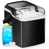 Silonn Countertop Ice Maker - 9 Cubes Ready in 6 Mins, 26lbs in 24Hrs, Portable Ice Machine with Self-Cleaning, 2 Sizes of Bullet Ice for Home/Kitchen/Party/RV, Black Silonn