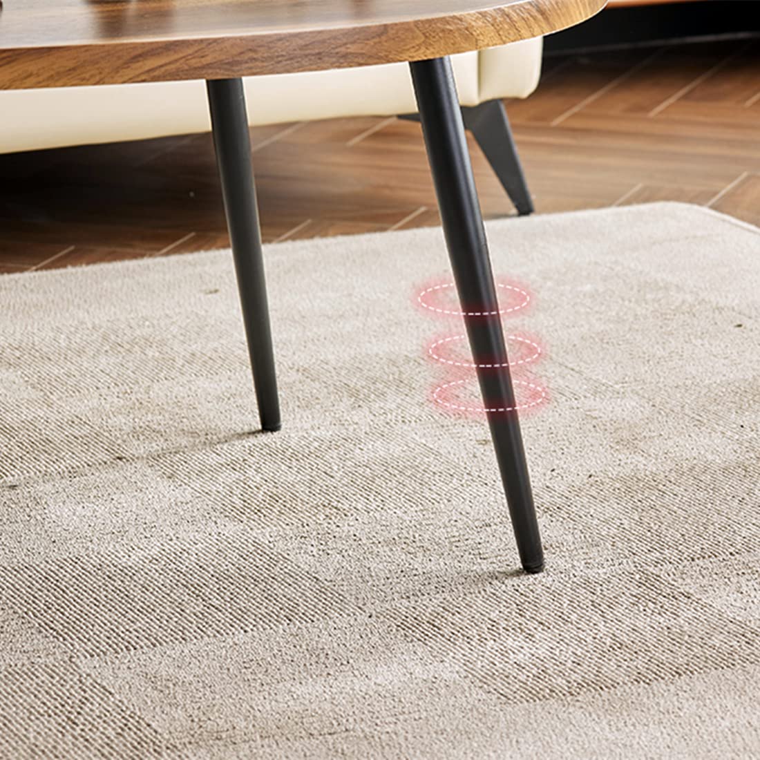 Rustic Oval Coffee Table Mid Century Modern Nesting Tables Sofa Table Living Room Bedroom Home Office Dining Room Coffee Shop 47“ Cavent