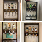 HAPYFMSHI Wall-Mounted House Liquor Dispenser | Alcohol Station Cocktail Tap, Push-Release Valves, Home Bar, Man Cave | Easy Assemble - Wooden Board NOT Included (4 Bottle) HAPYFMSHI