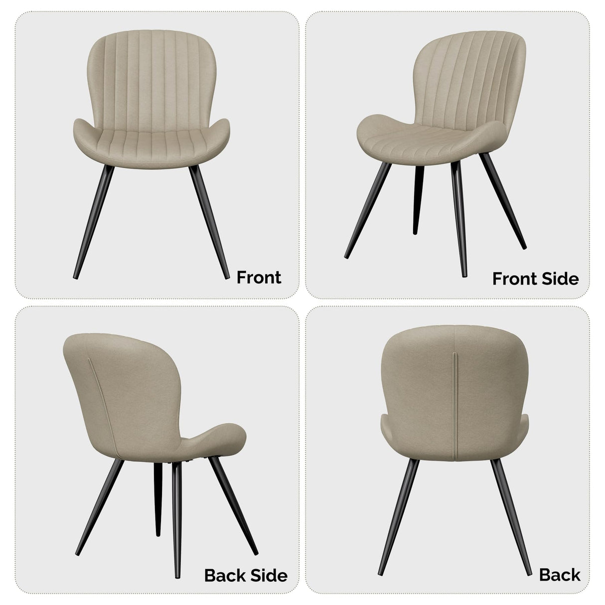 Nalupatio Dining Chairs Set of 4, Modern Dining Room Chairs Comfy Backrest Thick Upholstered Kitchen Chairs 19IN Height with Metal Legs Beig Nalupatio