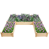 S AFSTAR Wooden Raised Garden Bed, Divisible Planter Box Kit, Outdoor Elevated Flower Planting Raised Bed, Above Ground Planters or Vegetables Grass Lawn Yard Backyard Patio (92.5" L x 95" W x 11" H) S AFSTAR
