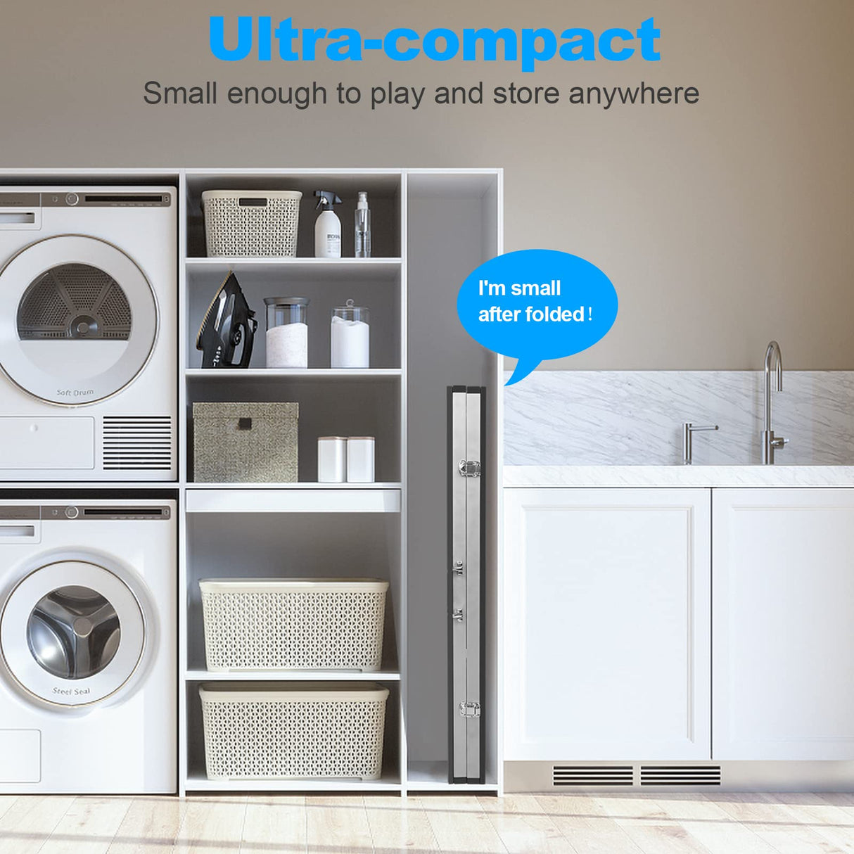 6X3ft Portable Ping Pong Table Game Set, Mid-Size Table Tennis Tables - Folding Indoor Outdoor Table Tennis with Net for Adults/Teens,2 Table Tennis Paddles and 3 Balls Hipicute