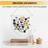 FVIEXE 8PCS Canvas Banner Blank, White Canvas Banners with Wooden Dowel, Enamel Pin Wall Display Banner Holder for Enamel Pins Lapels Badges Buttons Patches Collection, 26 x 30cm FVIEXE