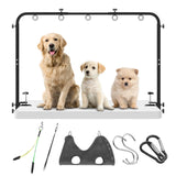 Josmimic Adjustable Dog Grooming Arm for Table: 42'' Height, 27''–39'' Width, Clamp Fits Up to 2.76'', with Hammock & 2 Nooses – Portable Pet Grooming Station for Nail Trimming, Cats & Dogs at Home Josmimic