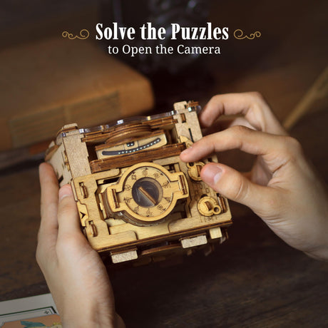 iDventure Cluebox PRO - Sherlock's Camera - Escape Room Game - sequential Puzzle Box - 3D Wooden Puzzle for Adults - Brain Teaser - Birthday Gift Gadget for Men and Women - Money Box iDventure