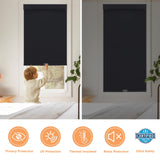 Persilux 100% Blackout Roller Shades, No Tools No Drill Cordless Blinds for Windows, Thermal Insulated UV Protection Privacy Window Shades for Bedroom Home Office Living Room (Black, 22" W x 72" H) Persilux
