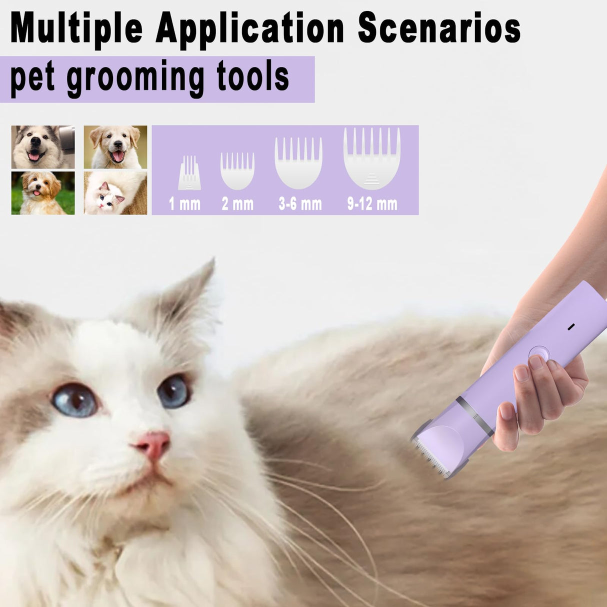 Veeconn Dog Grooming Clippers Kit-Electric Rechargeable Cat Trimmer Tools-Cordless Quiet Pet Nail Paw Grinder-4 in 1 Multifunctional Low Noise Shaver-Razor for feet Face Ears Toenail Eye Veeconn