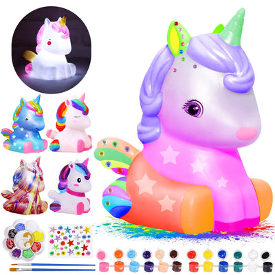 Paint Your Own Unicorn Lamp Kit, Art Supplies & Crafts Kit, DIY Night Light for Kids 6-12, Diamond Set for girl 8-12, Painting Kit for Girls Boys, Toy Child Birthday Gift Ages 3 4 5 6 7 8 9 10 11 12+