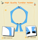 2PCS Tumbler Holder Tumbler Clamp for Sublimation,Pinch Tumbler Clamp Perfect,Tumbler Clamp Sublimation Tools for 20 Oz Cups Skinny Straight Tumblers(Blue&Pink)-SATONBEYI SATONBEYI