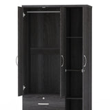 Better Home Products Symphony Wardrobe Armoire Closet with Two Drawers in Gray Better Home Products