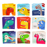 Valentine's Day Puzzle for Kids, 27 Pack Dinosaur Jigsaw Puzzle Cards with Envelopes & Stickers Bulk -for School Classroom Class Boys Girls Toddlers Gift Exchanges and Kids Valentines Party Favor Sets POPGIFTU