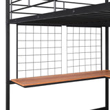 Harper & Bright Designs Full Size Metal Loft Bed Frame, Loft Bed Full with L-Shape Desk and Metal Grid, Space Saving Full Loft Bed with Desk Underneath for Kids,Teens (Full, Black) Harper & Bright Designs