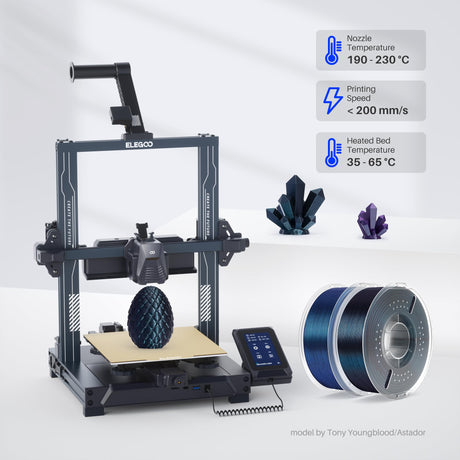 ELEGOO PLA Filament 1.75mm Galaxy Peacock Blue 1KG, Shiny 3D Printer Filament Dimensional Accuracy +/- 0.02mm, 1kg Spool(2.2lbs) 3D Printing Filament for Most FDM 3D Printers ELEGOO