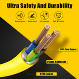 LAZMUMI 30 Amp 15 Feet RV Power Extension Cord Twist Locking, NEMA TT-30P Male to NEMA L5-30R, Heavy Duty 3 Prong 10 Guage STW with Grip Handle and Cord Organizer for RV Trailer Campers LAZMUMI