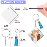 Modacraft Sublimation Keychain Blanks, 80Pcs Sublimation Keychain Making Kit with Square Heat Transfer Blanks, Tassels, Keychain Rings, Jump Rings for Keychain Project Thanksgiving Christmas Gift Modacraft