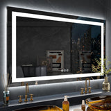 LOAAO 72"X36" Inch RGB LED Bathroom Mirror with Lights, Large, Anti-Fog, Dimmable Smart Lighted Bathroom Vanity Mirror, Multiple Light Modes, RGB Backlit + Front Light, Memory Function, Tempered Glass LOAAO