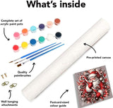 MjhRcll Christmas Paint by Numbers for Adults,DIY Christmas Santa Paint by Numbers Kits on Canvas,Winter Painting by Number for Home Wall Decor 16X16 Inch MjhRcll